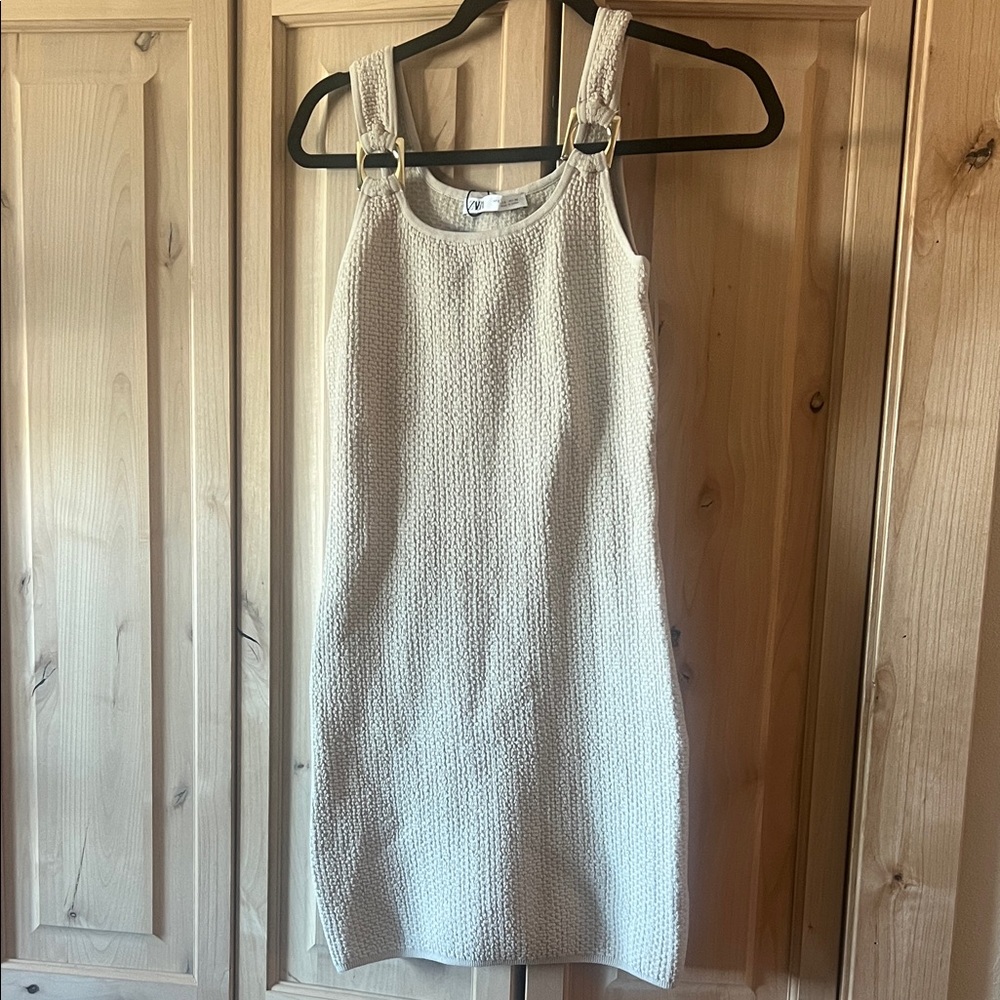 Zara Cream Knit Mini Dress SZ Small